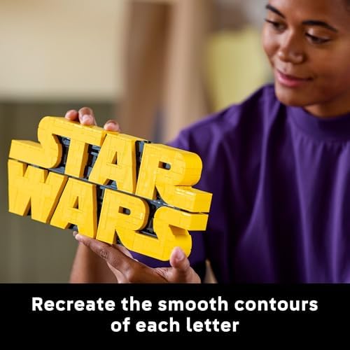 LEGO Star Wars Brick-Built Star Wars Logo - Building Set for Adults 18+ - Star Wars Gift Idea for Birthdays - Collectible DIY Model Kit - Home Decor Idea for Fans of The Movie Series - 75407