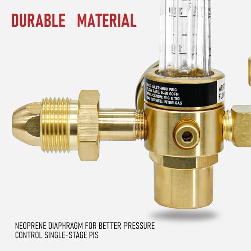 RX WELD Argon Regulator for MIG TIG Weld, CGA580, 6.6FT Hose