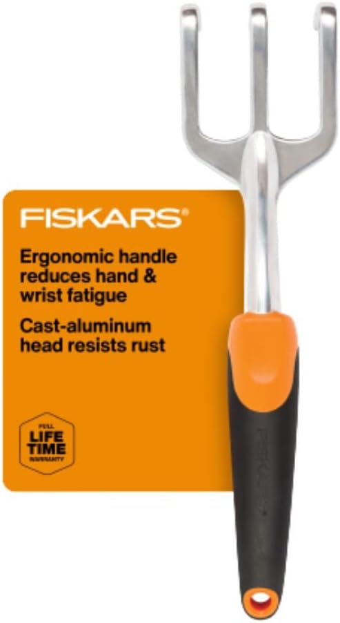 Fiskars 3-Piece Garden Hand Tools Set w/ Trowel, Transplanter & Cultivator