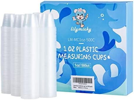 Lilymicky 500 Pack Disposable Medicine Cups (1oz), Medical Plastic Measuring Cups For Medical Purposes, or Mixing and Measuring Resin, Epoxy, DIY Arts & Crafts, Paint