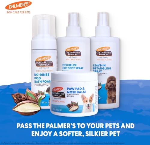 Palmers for Pets Cocoa Butter Paw Pad and Nose Balm for Dogs, 3.5 Oz | Fragrance-free, plant-based balm with Vitamin E soothes dry, cracked paws and noses between walks