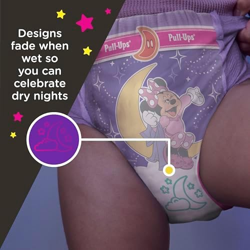 Pull-Ups Girls' Night-Time Potty Training Pants, Size 4T-5T, 52 Count