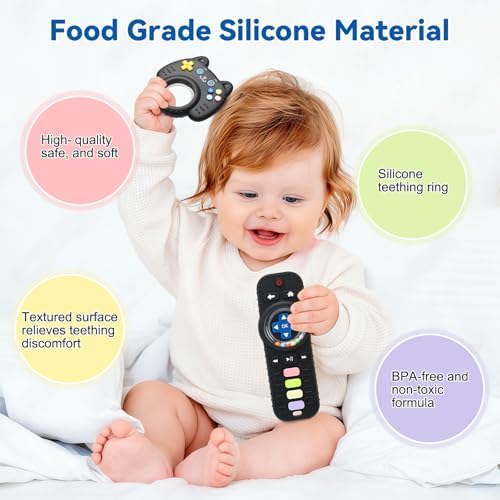 Baby Rattles Teething Toys for Babies 3-6 Months - Remote Design.