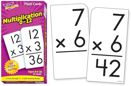 Trend Enterprises Multiplication 0-12 Flash Cards, 91 Skill Drill Cards