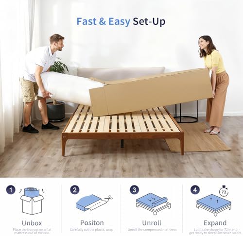 FDW | 8 Inch Twin Mattress | Medium Firm | Gel Memory Foam | White