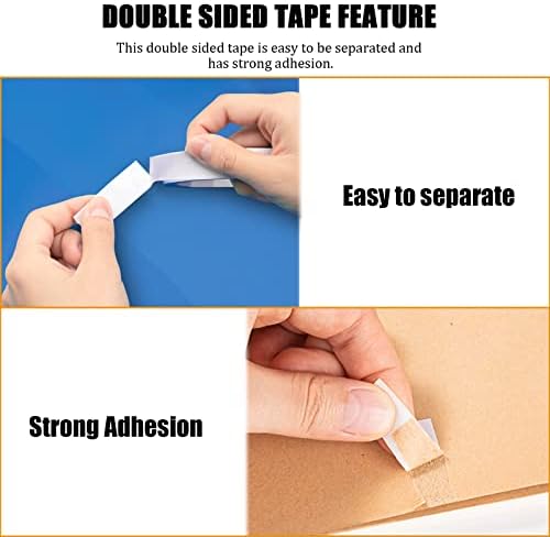 Double Sided Tape for Crafts, Double-Sided Tape for Arts, Scrapbook Supplies, Photography, Gifts Box, Scrapbooking, Card Making, Paper Backing, Tear-by-Hand, 6 Roll Heavy Duty Multi-Size Adhesive Tape