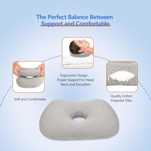 Ear Piercing Pillow with Hole for CNH & Ear Pain Side Sleepers