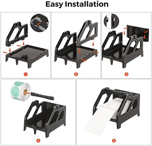 MUNBYN Label Holder for Rolls and Fan-Fold Labels, Black
