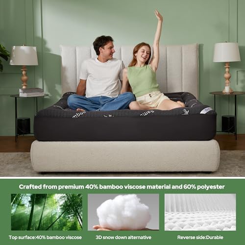 BEDLORE Queen Mattress Topper , Thick Pillow Top Mattress Pad