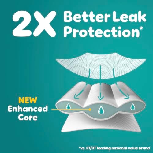 Pampers Easy Ups Girls & Boys Potty Training Pants, Size 5 (3T4T), 124 Count, Bluey Absorbent Training Underwear, Up to 100% Leakproof Day and Night, Hypoallergenic