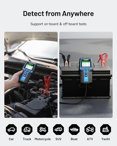 TOPDON BT200 Car Battery Tester, 12V/24V, 100-2000 CCA Load Tester