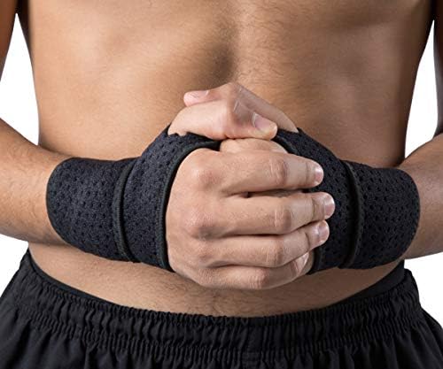 HiRui 2 Pack Wrist Compression Strap and Wrist Brace Sport Wrist Support for Fitness, Weightlifting, Tendonitis, Carpal Tunnel Arthritis, Pain Relief-Wear Anywhere-Adjustable (Black)