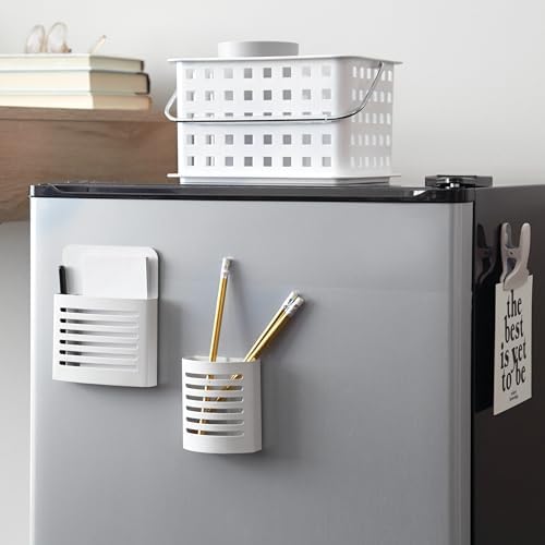 iDesign Portable Shower Caddy Basket with Handle, White