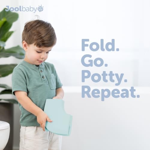 Jool Baby Folding Travel Potty Training Seat – Easy-Remove Pull Tab (Aqua)