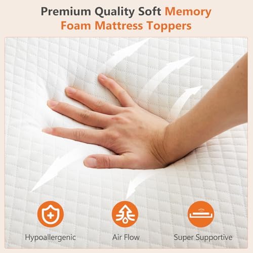 Sweetcrispy Full Mattress Topper, Memory Foam Pad, 3 Inch