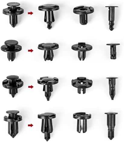UNIGT Push Type Retainer Fender Liner Clips Compatible with Nissan/Infiniti Front Bumper Plastic Fasteners Replace 01553-05323, 01553-09321, 01553-09241, 11296-AG000 Radiator Rivets - 121pcs with Tool