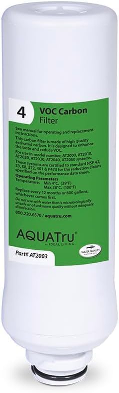 AquaTru Classic Pre/Carbon Filter (Stages 1–2) – Compatible with AquaTru Classic, Classic Smart & Under Sink Purifier Models