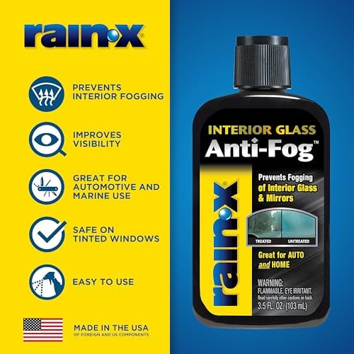 Rain-X AF21106D Glass & Mirrors Anti-Fog Treatment, Prevents Fogging & Steaming on Windshield and Visors, Improves Visibility, Great for Auto & Home