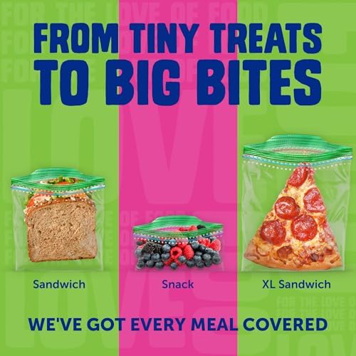 Ziploc Lunch Trio Food Storage Bags Variety Pack, 225 Total Bags