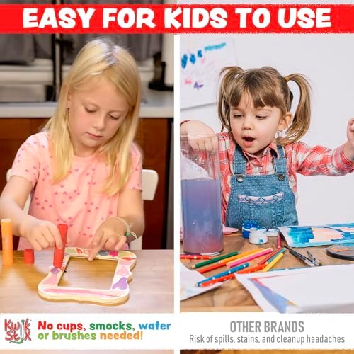 Kwik Stix Solid Tempera Paint Sticks, 24 Colors, Washable Paint Sticks for Kids, Non-Toxic, Quick Drying, Allergen Free, Comes in Classic, Metallic, & Neon Colors, Ideal for Kids and Toddlers