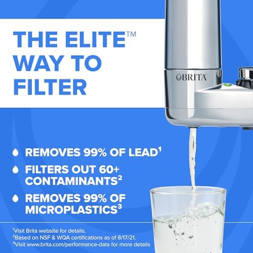 Brita Faucet Mount Water Filter System, Includes 2 Filters, Chrome