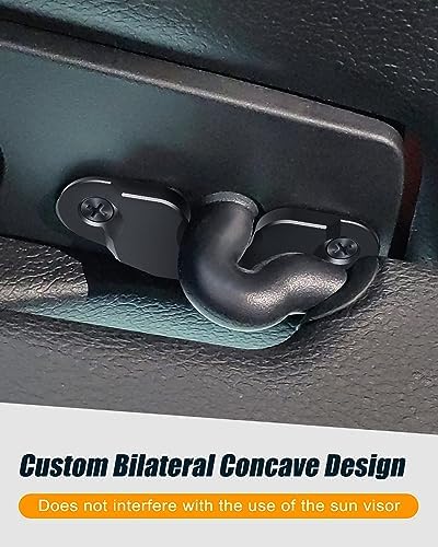 Upgraded Aluminum Alloy Sun Visor Repair Kit for Jeep, Veharvim Heavy Duty Sun Visor Clip Compatible with Jeep Wrangler JK 2018/ JL/Wrangler 2018-2023/ Gladiator 2020-2023
