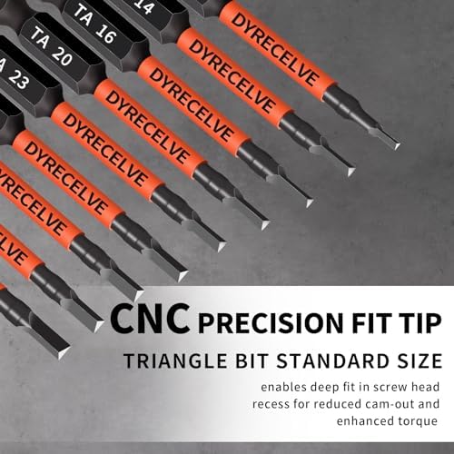 DYRECELVE 10-Pack Triangle Screwdriver, 2.56-In Magnetic Triangle Bit Set