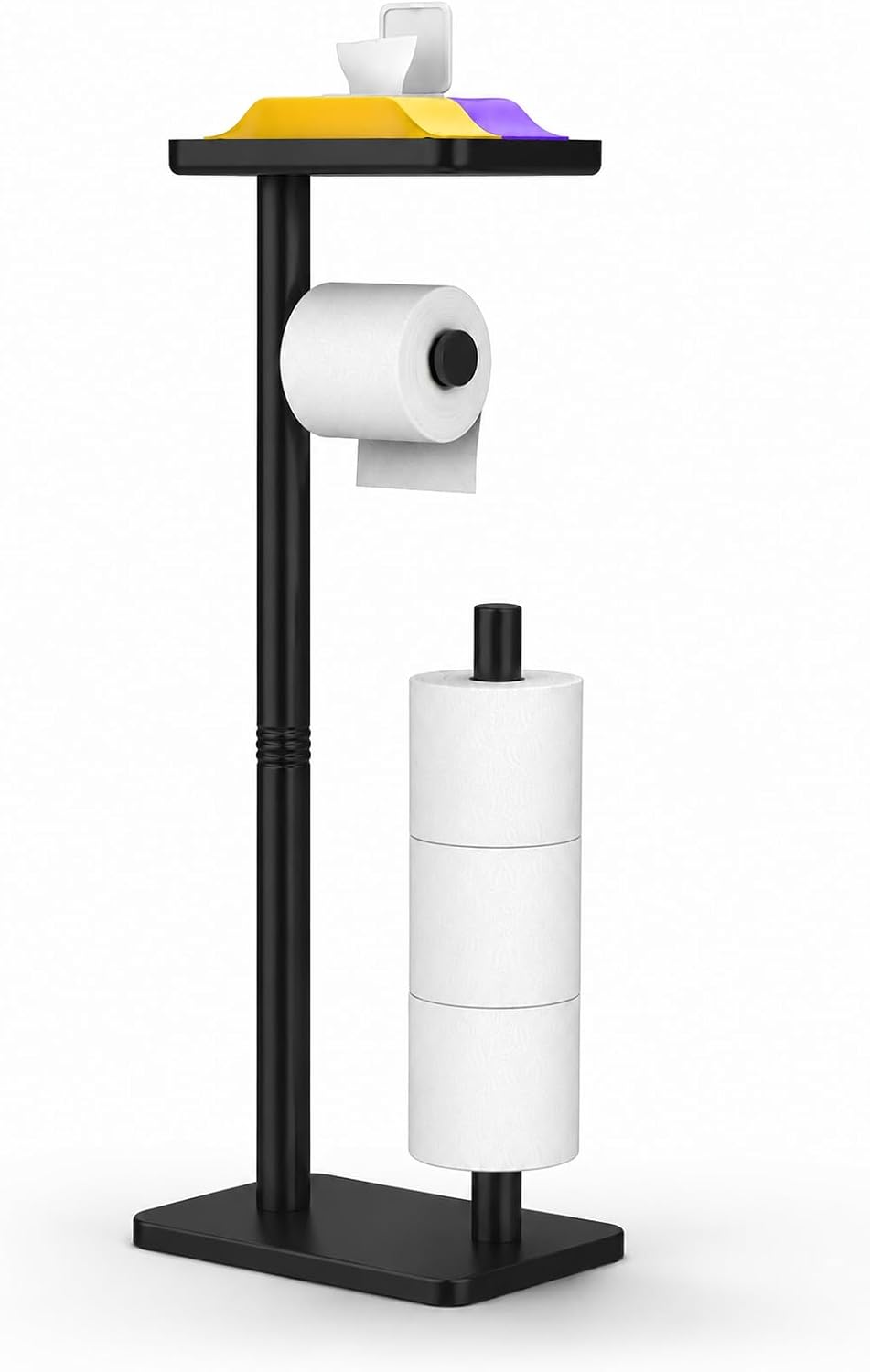 Day Moon™ - Matte Black Toilet Paper Holder Wall Mount - Modern Roll Holder