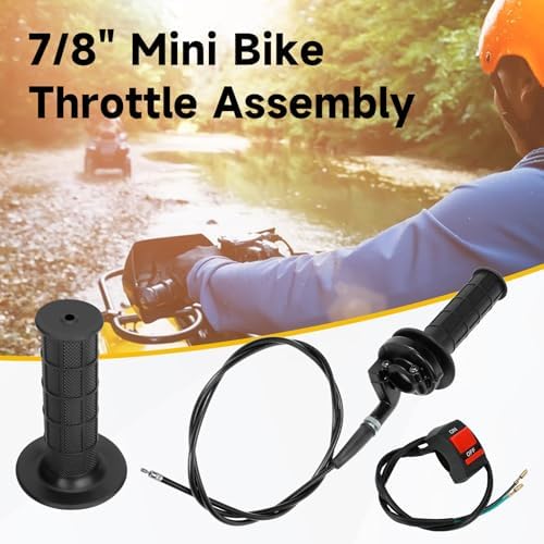 HIAORS 7/8" 22mm Twist Throttle Cable Handle Kit for Predator 196cc 212cc 6.5hp Coleman CT200U CT200U-EX BT200X Baja Warrior MB200 79cc 100cc CT100U CC100X Doodle Bug DB30 Motovox Mini Bike Go Kart