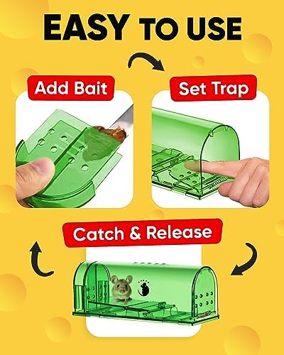 Motel Mouse Humane No Kill Mouse Traps Live Catch & Release - 4 Pack