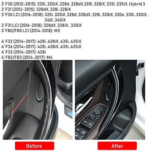 Jaronx 2PCS Door Handle Covers for BMW 3 Series F30/F31 4 Series F32