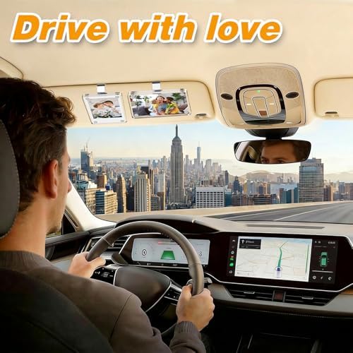 SUNEZLGO 2 Pack Car Picture Holder and Visor Photo Clip, Car Accessories, Acrylic Magnetic Car Photo Holder, Easy Install Universal Fit, Personalized Gift for Family Photos, Gifts for Boyfriend