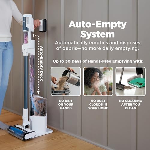 Shark Clean & Empty Cordless Stick Vacuum, White & Blue, BU3523