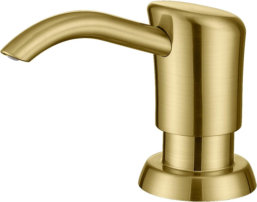 GAGALIFE Dish Soap Dispenser for Kitchen Sink, 17 oz Bottle, Brushed Nickel