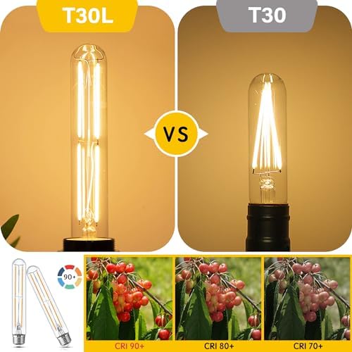 Tubular Light Bulb 7.3 Inch Dimmable T10 LED Bulb E26 6W 60 Watts