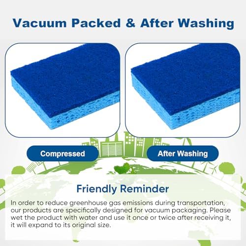 HOMEXCEL Sponges Kitchen 24 Pack, Non Scratch Scrub Dish Sponge for Dishes