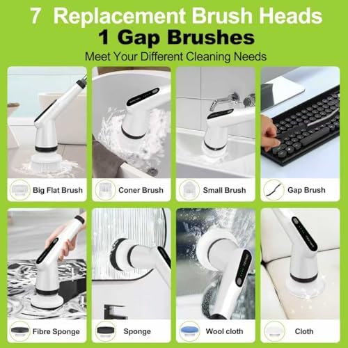 Dreazu Electric Spin Scrubber, Cordless Shower Scrubber for Bathroom