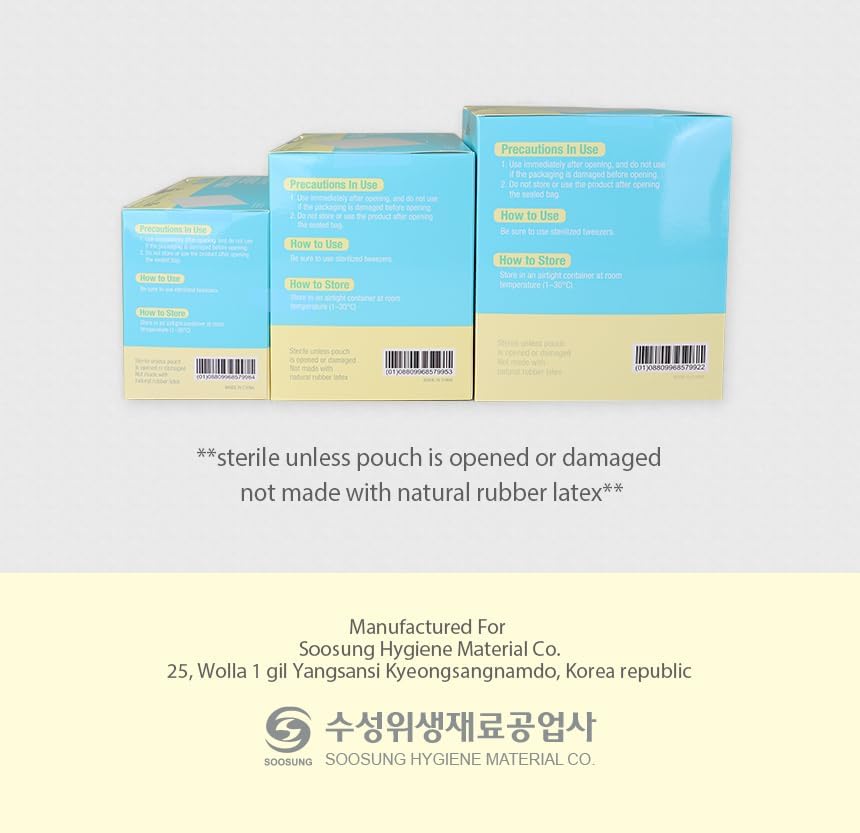 Sterile Gauze Pads 3x3 Inch (100 Count), 8-Ply Dense Woven Cotton, 32.3 g/m², Highly Absorbent, Latex-Free Wound Dressing for Cuts, Wound Care & First Aid, 20 Sterile Pouches of 5 – SOOSUNG