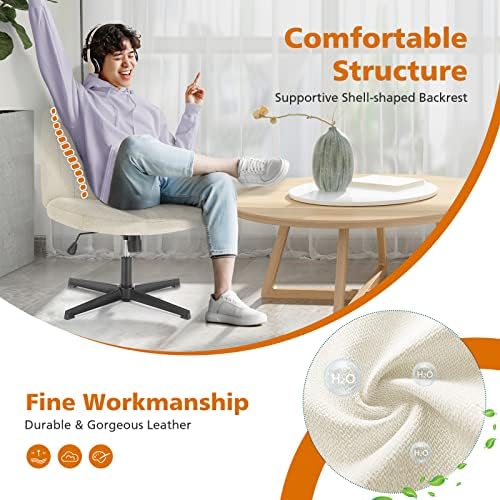 Sweetcrispy Criss Cross Chair, Armless Office Desk Chair