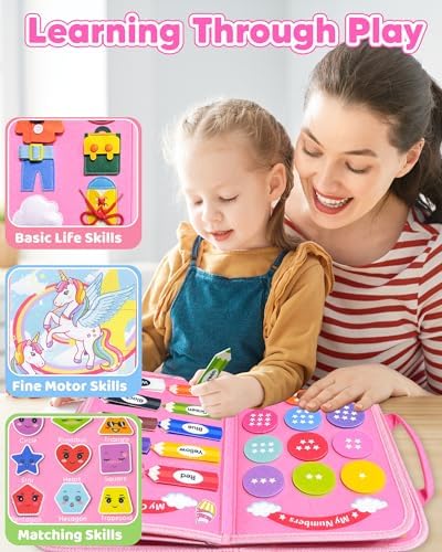 Walenty Busy Board Montessori Toys for Toddler Girl Birthday Gifts