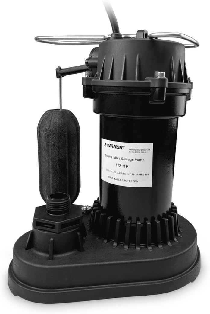 Sump Pump Submersible With 25Ft. Hose, Submersible Pump, 25Ft Cord, 4000GPH