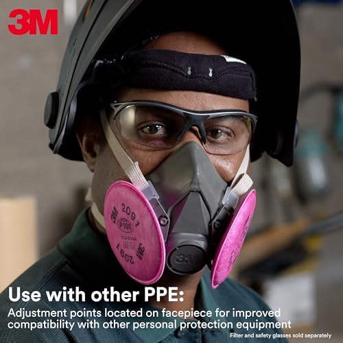 3M Half Facepiece Reusable Respirator 6300, NIOSH, Large