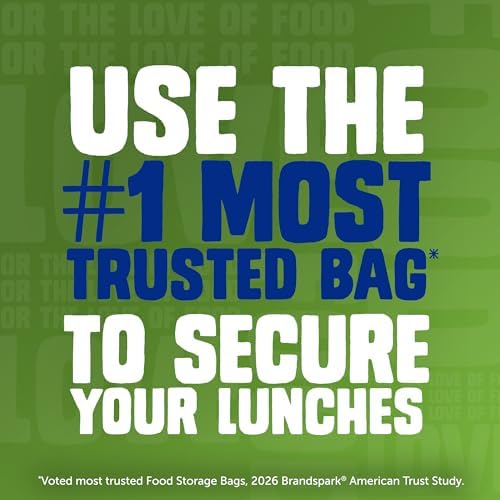Ziploc Sandwich and Snack Bags, Easy Open and Close, Plastic Food Storage Bags, 50 Bags Total
