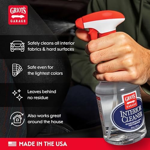 Griot's Garage Interior Cleaner Spray for Car Seats, Carpet, Upholstery Fabric, Floor Mat, Vinyl, Dashboard, Ideal for Truck, SUV, RV, Boat, and More, 10956, 22 Fl Oz