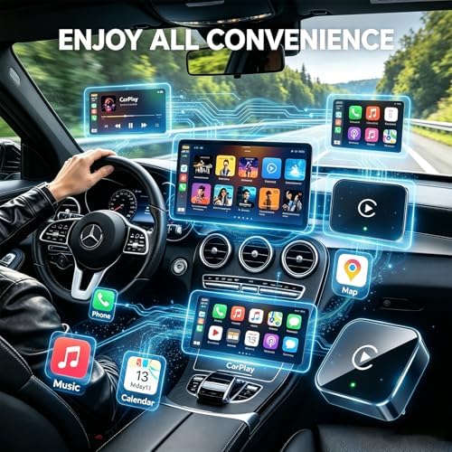Wireless CarPlay Adapter,Supports iPhone & Android Phones