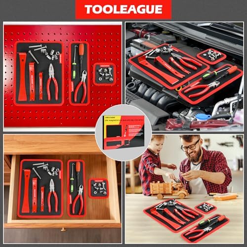 TOOLEAGUE 3Pcs Magnetic Tool Mat with 25Lb Telescoping Magnetic Pickup Pen
