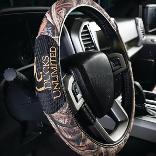 Ducks Unlimited Steering Wheel Covers, Universal Fit, Easy to Install for Car Truck Van SUV, Mossy Oak Shadow Grass Blades (SIOC)