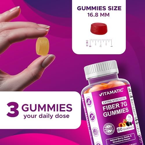Vitamatic Extra Strength Prebiotic 7g Fiber, 60 Gummies - 2 Pack