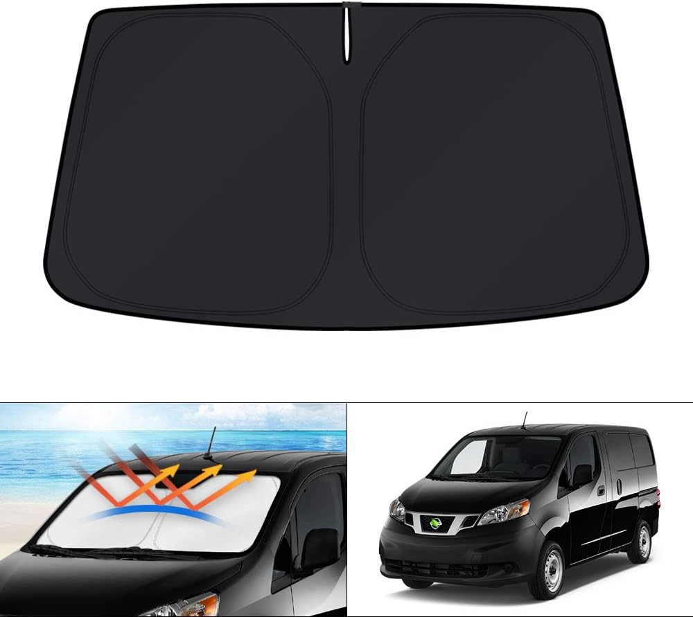 KUST Windshield Sun Shade for 2017-2026 Tesla Model Y/Model 3 Sunshade Accessories (Fit 2025-2026 Model Y Juniper / 2024 Model 3 Highland) Upgraded Foldable Sunshade, Blocks UV Rays Keep Car Cool