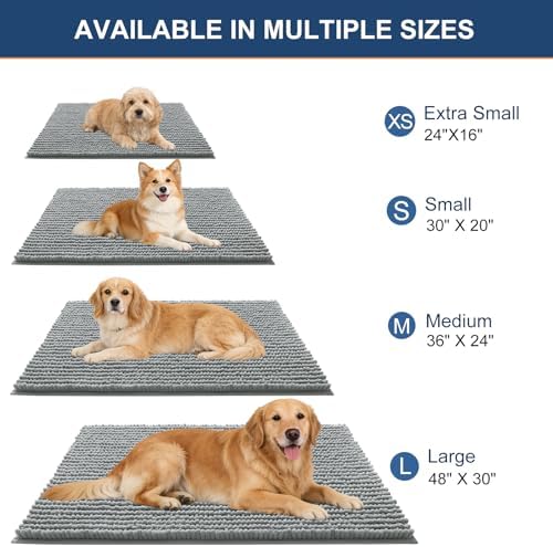 OLANLY Dog Door Mat for Muddy Paws 30x20, Extra Absorbent Chenille Mud Mat